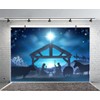 LFEEY 10x8ft Birth of Jesus Backdrop Christmas Night Manger Nativity