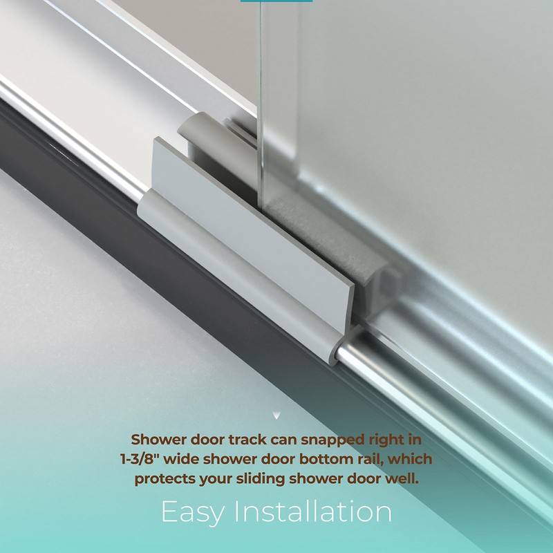 Shuisen Sliding Shower Door Bottom Guide for Glass Sliding Doors,
