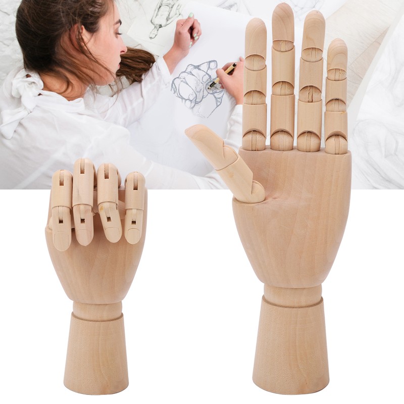Wooden Hand Rotation Joint Professional Hand Model Various Shapes Wooden