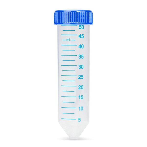 Globe Scinetific V-6297T Conical Centrifuge Tube, 50mL, Attached Blue Flat