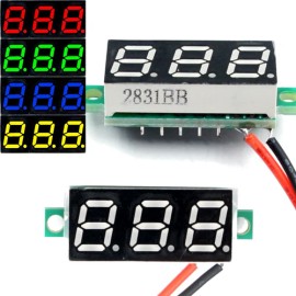 JacobsParts DC 4.5-30V 2-Wire Voltmeter 3-Digit LED Display Panel Volt Meter Voltage Tester - Yellow