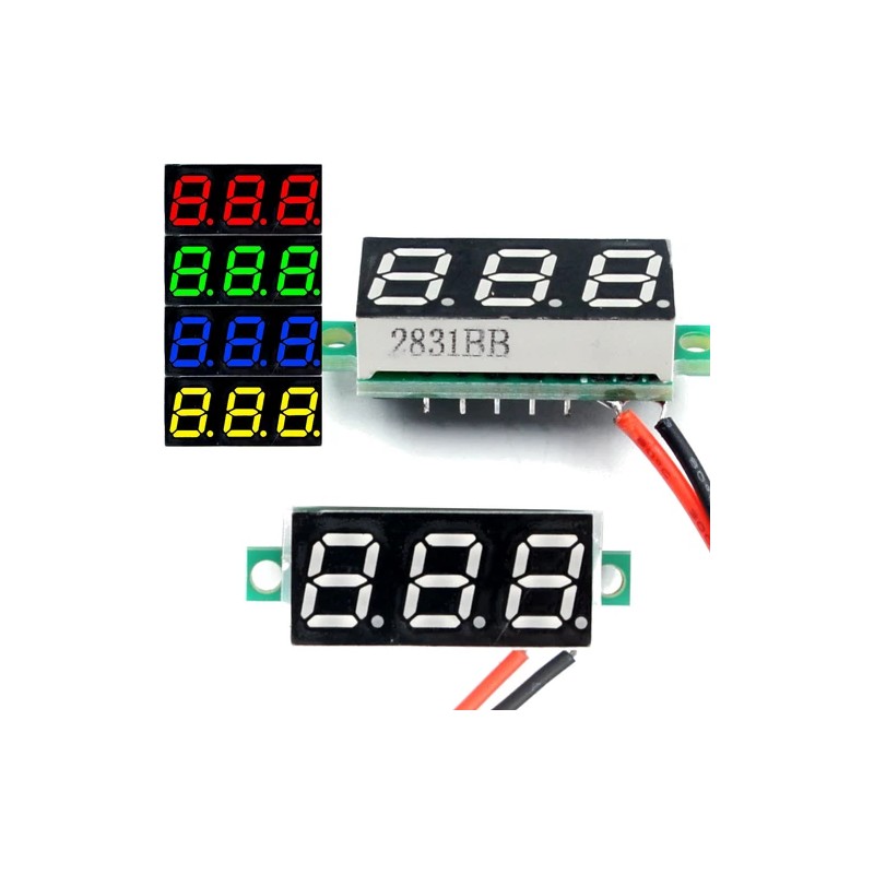 JacobsParts DC 4.5-30V 2-Wire Voltmeter 3-Digit LED Display Panel Volt