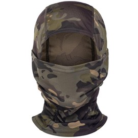 CAMOTER Camo Balaclava Ski Face Mask UV Protector for Man and Women Hunting Fishing Motorcycle Windproof&Military Tactical (Polyester, Camo CP Green)