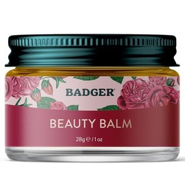 Badger Rose Beauty Balm, tratamiento nutritivo 100% orgánico para cara, cuello y manos con aceite esencial de rosa puro, hidratante facial intensivo d