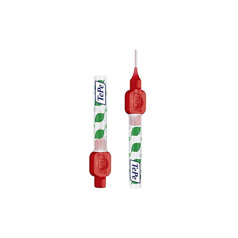 Tepe Interdental Brush, 8 x 10 Bags, Red, 0.02 inches