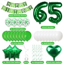65 Balloons 65th Birthday Men Women Green 65 Years Birthday Man Decoration 65th Birthday Decoration Green Balloons 65th Birthday Man Woman Decoration Green 65 Years Decoration Party 65th Birthday