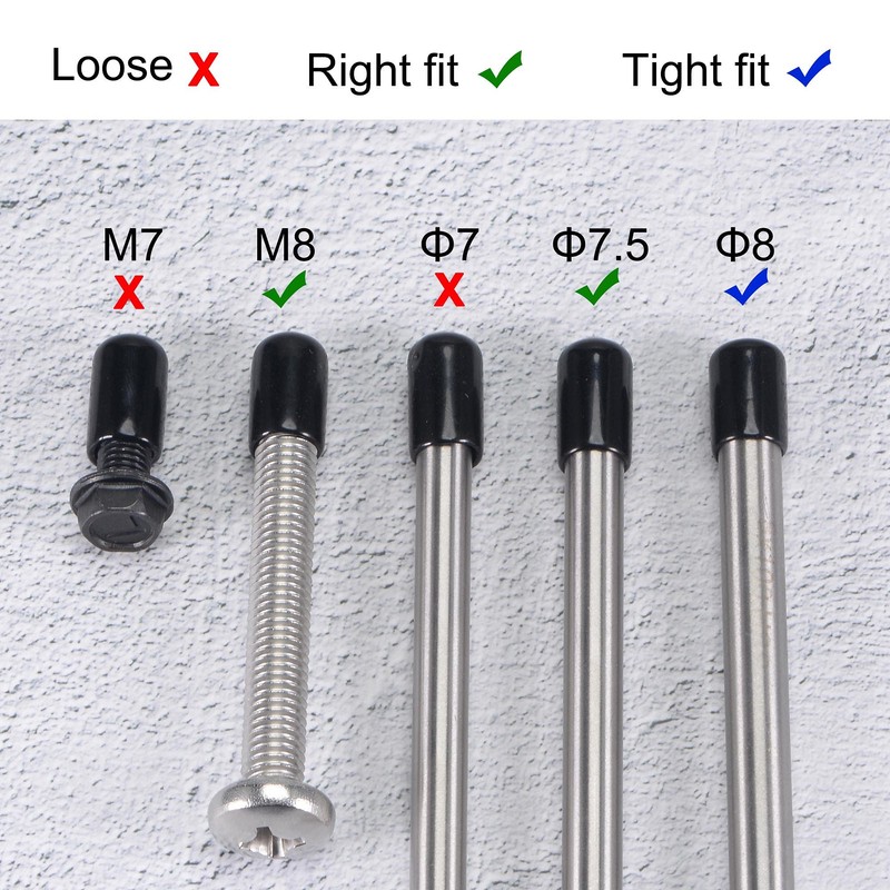 sourcing map Rubber End Caps Vinyl Round Tube Bolt Cap