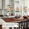AyshwillDec 3 Pack Woven Pendant Light Boho Chandelier Dome Rustic