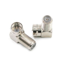 NangeHengdi F Type Right Angle Connector F Male to Female Adapter 90 Degree Cable Coax Connector RG6 Adapter for Coax Cable and Wall Plates Right Angle Coax Connector 2 Pack