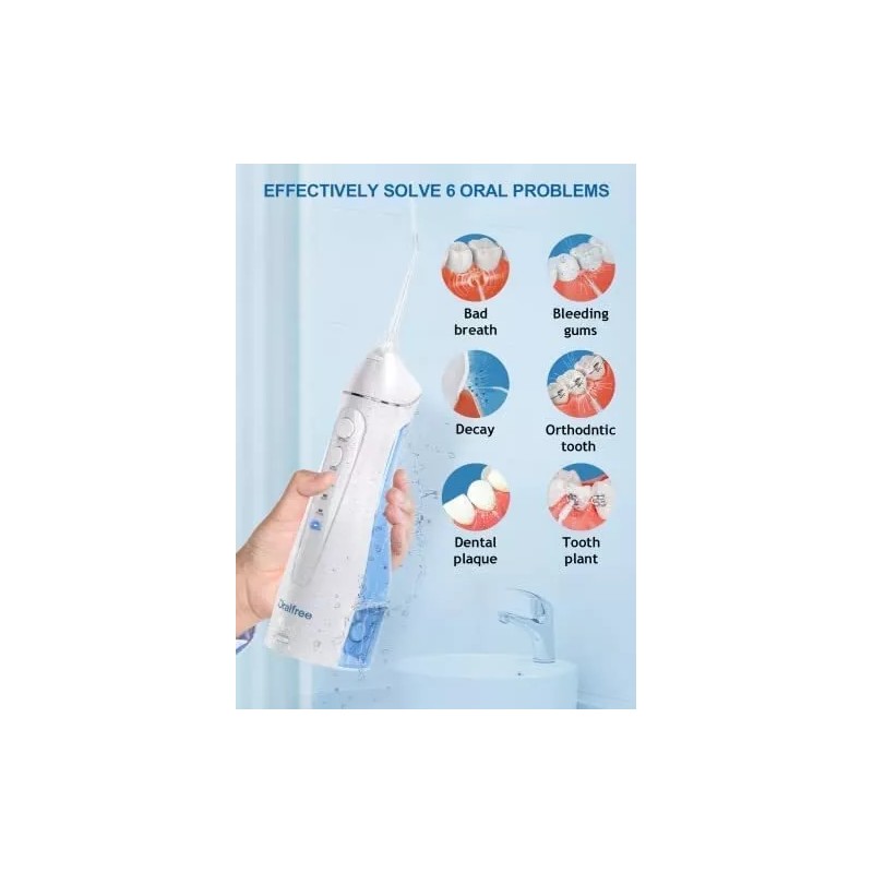 Oralfree Limpiador De Hilo Dental Con 4 Modos De Irrigador