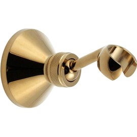 Universal Bathroom Adjustable Shower Head Wall Mount Holder Base Removable Bracket Shower Head Adapter for Kids or Adults(Triangle Titanium Gold)