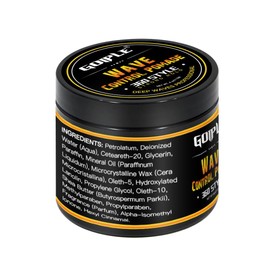 Natural Wave Pomade for Men Strong Hold, Easy Wash 360 Training Hair Cream, Grease Promotes Layered Waves, Moisture, Control and Silky Shine (with Travel Size)
