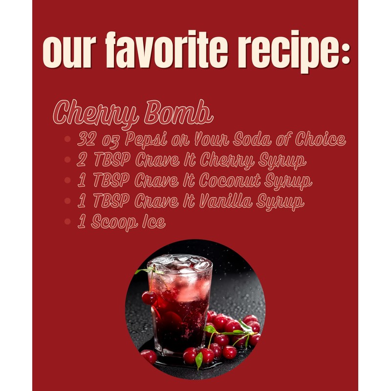 Crave It! Rich Cherry Flavoring Syrup, Add a Splash to