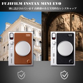 Rieibi Practical instax mini evo lens cap, lens cap, dustproof, scratch-resistant, anti-dirt, anti-scratch, instax mini evo lens cap, mini evo lens cap, mini evo lens protection cap, lens protection cap, aluminum alloy, back flocking, easy to use, lightweight (silver)
