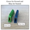 8 Positions Blue Terminal Block Bus Bar Brass Ground Bar