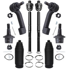 Detroit Axle - Front 8pc Suspension Kit for Ford 2007-2014 Expedition Lincoln Navigator, 2009-2014 F-150, 4 Tie Rod Ends 2 Boots 2 Lower Ball Joints 2008 2009 2010 2011 2012 2013 Replacement
