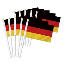 Pack of 25 Germany Handheld Flag, German Decor Hand Held Flag Decoration Banner Hand Germany