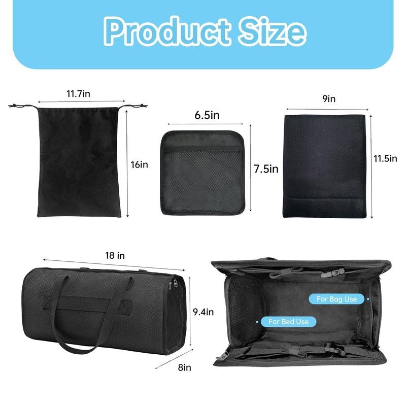 Toddler Airplane Bed Travel Bag 2 in 1, Portable Kids