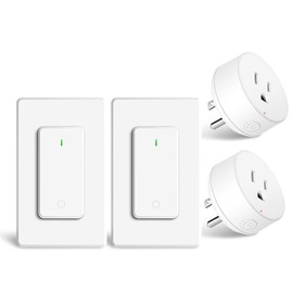 KCMYTONER Remote Control Outlet Plug 2 Sets,Remote Switch Outlet Plug,Wireless On/Off Light Switch Wall Mounted,15A/1500W,TUV List,No Wiring Needed,500ft RF Range,for Lamp,Fans,Household Appliances