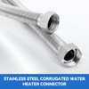 24Inch Flexible Stainless Steel Corrugated Water Heater Connector,Flexible Water Line,304