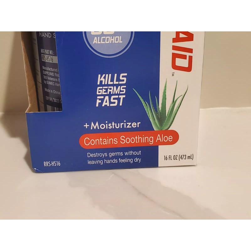 SupplyAID RRS-HS16 80% Alcohol Hand Sanitizer Gel w/Soothing Aloe 16