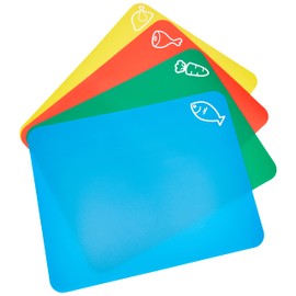 Chef Aid 4 Flexible Colour Coded Chopping Mats,Assorted,35cm x 30cm