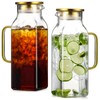 2 Pack 2 Liters/68 oz Square Glass Pitcher with Lid