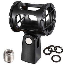 LYRCRO Microphone Shock Mount Holder Clip Mic Anti-Vibration for 18mm-30mm Dynamic Mic like Shure SM57 SM58 or Condenser Shotgun Mic like Rode NTG-1 NTG-2 NTG-3 NTG-4 NTG-4+ NTG-5