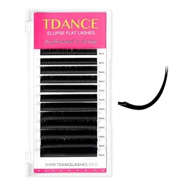 TDANCE TDANCE Classic Lash Extensions Flat Lashes Eyelash Extensions 0.2mm DD Curl Ellipse Eyelash Extensions 8-15mm Mixed Black Matte Individual Lashes Salon Use(Flat,DD-0.2,8-15mm)