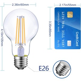 liveMAX Dimmable E26 LED Light Bulbs,40 Watt Equivalent,Warm White 2700K Classic Clear Glass A19 LED Filament Bulb Pack of 6