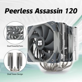 Thermalrlght Peerless Assassin 120 CPU Air Cooler, PA120, 6 Heat Pipes CPU Cooler, Dual 120mm TL-C12 PWM Fan, Aluminium Heatsink Cover, AGHP Technology, for AMD AM4 AM5/Intel 1150/1151/1200/1700/2011