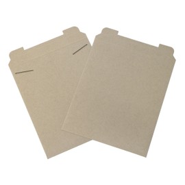 Aviditi 12 3/4" x 15" Stayflats Rigid Flat Mailers, Kraft, For Keeping Documents, Photos, and Artwork Protected During Shipping (100 Pack)