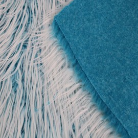 Stylish FABRIC Frosted Faux Fur-Fabric by The Yard-Fluffy, Shaggy Mohair-for Sewing, Apparel, Clothing, Rugs, Costumes, Plush Toys, Dolls, Decoration, Gnome Beard Miniature, Turquoise 1 Yard