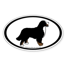 CafePress Bernese Mt. Dog (Inner Border) Oval Sticker Oval Car Bumper Sticker