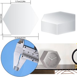 Pack of 30 Transparent Acrylic Sheets, Transparent Acrylic Blanks, Hexagon Acrylic Plastic Plates, Signs for Picture Frames, Painting, Crafts, Display Base, Stand, Place Card Names