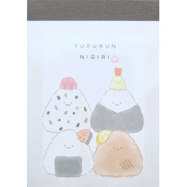 Crux Yururun Nigiri Mini Memo Pad (115054)~KAWAI