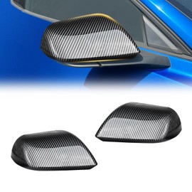 Carbon Fiber Side Rear View Mirror Caps Trim Compatible with Ford Mustang 2015-2023, Side Rear View Mirror Cover Decoration Accessories 2pcs. NOTE: Not Fit for rearview mirrors with turn signals.