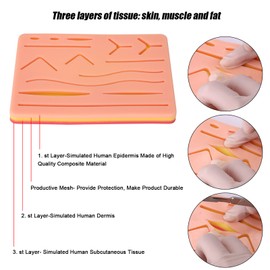 Surgicals Suture Exercise Training Kit Silicone Surgicals Skin Suture Training Module Kit Medical Model Surgicals Tools for Dermatologist Students