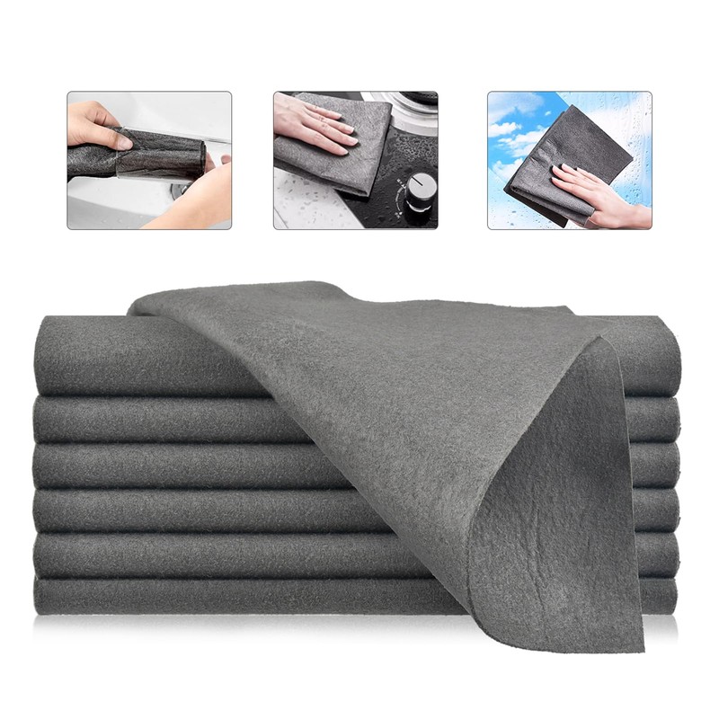 TIMESETL 7 PCS Thickened Magic Cleaning Cloth, Microfiber Glass Cleaning