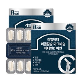 Real Doctor Fish Bone Calcium Magnesium Vitamin D Zinc Bone Health Calmadi 60 Tablets, 2 Pieces / 리얼닥터 어골칼슘 마그네슘 비타민D 아연 뼈건강 칼마디 60정, 2개