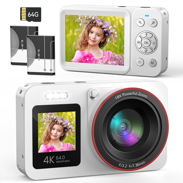 Digital Camera 4K 64MP FHD Photo Camera for Children Camera