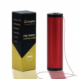 Multiple Colors 100 Feet Microblading Cottony Thread Pre-Inked Eyebrow Mapping String for Henna Tinting and Permanent Makeup with Allergen-Free in 30 Meters per Box (1PC-Ruby Red)