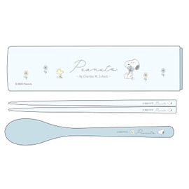 OSK CT-27 Cutlery Set, Peanuts, Everyday, Snoopy, No Crunching, Pull Lid Combi, Spoon Chopsticks, Made in Japan, Dishwasher Safe, Sliding, Antibacterial, Stylish, Cutlery, Unisex, Kids, Adults,