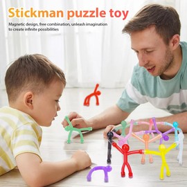 Umllpet Mini Magnetic Figures Toy for Children, 10 Colours Toy Magnets Game, Fridge Magnets Men Travel Toy for Children, Magnets Strong for Magnetic Board for 3-12 Years Old