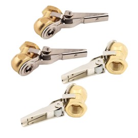 Tire Air Chucks, TCC01 Brass Air Pump Thread Nozzle Adapter 1/4" NPT Car Truck Tire Valve Connector for Wheel, 4 Pack