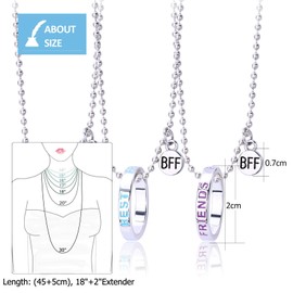 Best Friend Forever - 3 Way Matching Friendship Necklace for 3 Girls