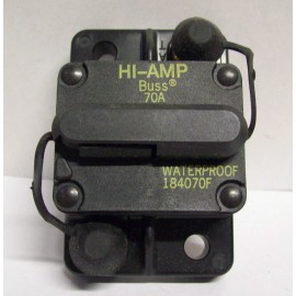 Buss Hi-Amp 70 Amp Boat Circuit Breaker Switch 42 VDC Waterproof 184070F