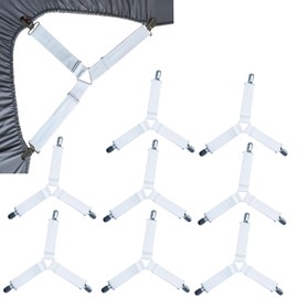 Bed Sheet Straps,8 PCS Adjustable Sheet Straps, Fitted Sheet Clips, Adjustable Sheet Fasteners for Bed Sheets,Mattress Covers, Sofa Cushion