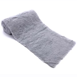 Fur Ribbon 15 x 200 cm, Slim Fur Look Table Runner, Decorative Ribbon Made of Fluffy Faux Fur, Available in Various Colours (Light Grey)