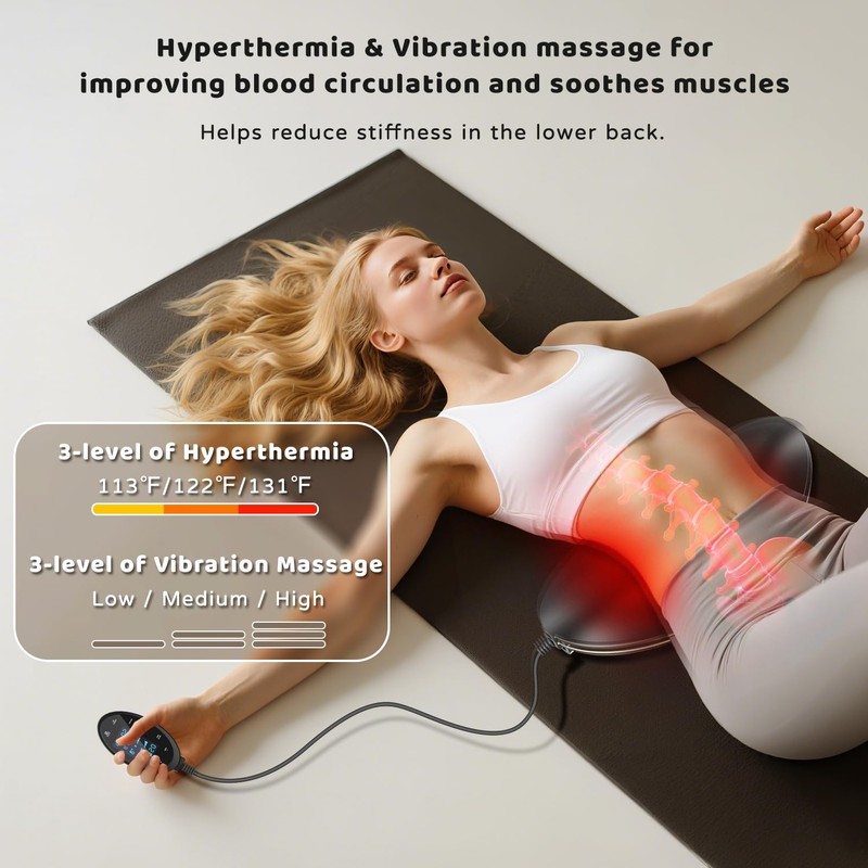 Electric Lumbar Traction Device, 4-in-1 Lower Back Massager with Dynamic
